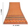 Sanskriti Vintage Sarees Orange Pure Crepe Silk Printed Sari 5yd Craft Sustainable Fabric
