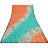 Sanskriti Vintage Sarees Multi Pure Crepe Silk Printed Sari 5yd Craft Sustainable Fabric