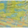Sanskriti Vintage Sarees Green Pure Crepe Silk Printed Sari Floral Craft Sustainable Fabric