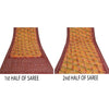 Sanskriti Vintage Sarees Multi Pure Crepe Silk Printed Sari 5yd Craft Sustainable Fabric