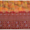 Sanskriti Vintage Sarees Multi Pure Crepe Silk Printed Sari 5yd Craft Sustainable Fabric