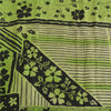 Sanskriti Vintage Sarees Green Pure Crepe Silk Printed Sari 5yd Craft Sustainable Fabric
