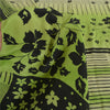 Sanskriti Vintage Sarees Green Pure Crepe Silk Printed Sari 5yd Craft Sustainable Fabric