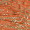 Sanskriti Vintage Sarees Green/Orange Pure Crepe Printed Sari 5yd Craft Sustainable Fabric