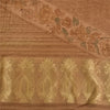 Sanskriti Vintage Sarees Peach Pure Crepe Silk Print Woven Border Sari Sustainable Fabric
