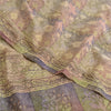 Sanskriti Vintage Sarees Multi Pure Crepe Silk Printed Sari 5yd Craft Sustainable Fabric