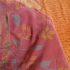 Sanskriti Vintage Sarees Saffron/Pink Pure Crepe Silk Printed Sari 5yd Sustainable Fabric