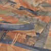 Sanskriti Vintage Sarees Multi Pure Crepe Silk Printed Sari 5yd Craft Sustainable Fabric
