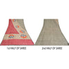 Sanskriti Vintage Sarees Light Gray Pure Crepe Silk Print Sari 5yd Craft Sustainable Fabric