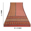 Sanskriti Vintage Sarees Red 100% Pure Crepe Silk Printed Sari 5yd Craft Sustainable Fabric