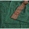 Sanskriti Vintage Sarees Green Pure Crepe Silk Print Embroidered Sari Sustainable Fabric