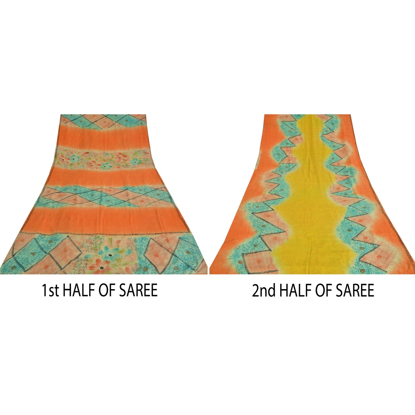 Сари из натурального шелка Sanskriti Vintage, многослойное, напечатанное, 5 ярдов, ткань для рукоделия, устойчивая к истиранию