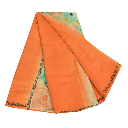 Сари из натурального шелка Sanskriti Vintage, многослойное, напечатанное, 5 ярдов, ткань для рукоделия, устойчивая к истиранию