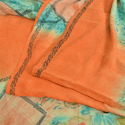 Сари из натурального шелка Sanskriti Vintage, многослойное, напечатанное, 5 ярдов, ткань для рукоделия, устойчивая к истиранию