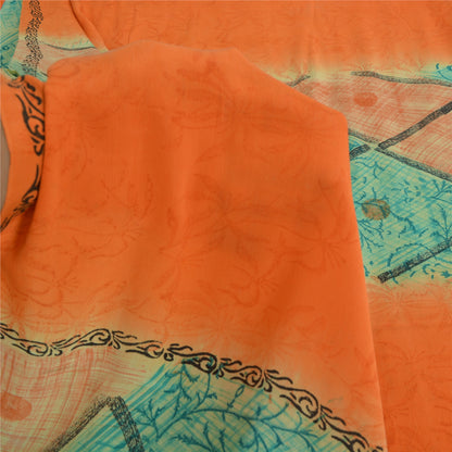 Сари из натурального шелка Sanskriti Vintage, многослойное, напечатанное, 5 ярдов, ткань для рукоделия, устойчивая к истиранию