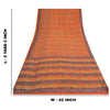 Sanskriti Vintage Sarees Orange/Blue Pure Crepe Printed Sari 5yd Craft Sustainable Fabric