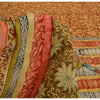 Сари Sanskriti Vintage, оранжевый, чистый крепированный шелк, напечатанное сари, 5 ярдов, ремесленная устойчивая ткань