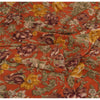 Sanskriti Vintage Sarees Rusty Orange Pure Crepe Printed Sari 5yd Craft Sustainable Fabric