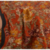 Sanskriti Vintage Sarees Rusty Orange Pure Crepe Printed Sari 5yd Craft Sustainable Fabric