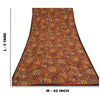 Sanskriti Vintage Sarees Rusty Orange Pure Crepe Printed Sari 5yd Craft Sustainable Fabric