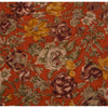 Sanskriti Vintage Sarees Rusty Orange Pure Crepe Printed Sari 5yd Craft Sustainable Fabric