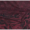 Sanskriti Vintage Sarees Purple/Black Pure Crepe Print Sari 5yd Craft Sustainable Fabric
