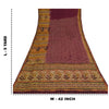 Sanskriti Vintage Sarees Purple Pure Crepe Printed Embroidered Sari 5yd Sustainable Fabric