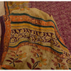 Sanskriti Vintage Sarees Purple Pure Crepe Printed Embroidered Sari 5yd Sustainable Fabric