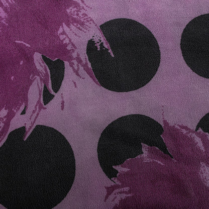 Sanskriti Vintage Saree Purple Pure Crepe Digital Printed Sari 5+Yd Craft Fabric