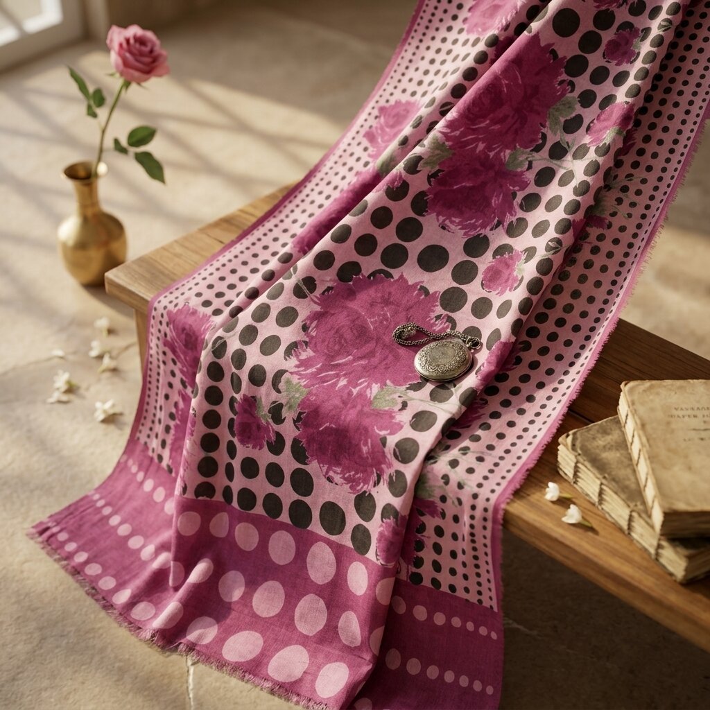 Sanskriti Vintage Saree Purple Pure Crepe Digital Printed Sari 5+Yd Craft Fabric