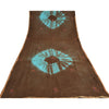 Sanskriti Vintage Sarees Indisk Brun Tie-Dye Håndperlet Ren Crepe Sari Bæredygtigt Stof