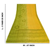Sanskriti Vintage Sarees Yellow/Green Pure Crepe Silk Printed Sari 5yd Sustainable Fabric