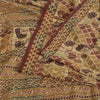 Sanskriti Vintage Sarees Multi Pure Crepe Hand Beaded Kantha Printed Sari Sustainable Fabric