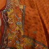 Санскритские винтажные сари шафрановый чистый креп с ручной вышивкой напечатанное сари устойчивая ткань