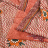Sanskriti Vintage Sarees Peach 100% Pure Crepe Silk Print Sari 5yd Craft Sustainable Fabric