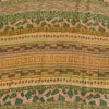 Sanskriti Vintage Sarees Green Pure Crepe Silk Printed Sari 5yd Craft Sustainable Fabric