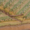 Sanskriti Vintage Sarees Green Pure Crepe Silk Printed Sari 5yd Craft Sustainable Fabric