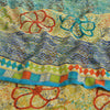 Sanskriti Vintage Sarees Multi Pure Crepe Silk Printed Sari 5yd Craft Sustainable Fabric