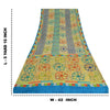 Sanskriti Vintage Sarees Multi Pure Crepe Silk Printed Sari 5yd Craft Sustainable Fabric