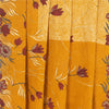 Sanskriti Vintage Sarees Pure Crepe Yellow/Saffron Printed Sari 5yd Craft Fabric