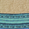 Sanskriti Vintage Sarees Blue/Cream Pure Crepe Silk Print Sari 5yd Craft Sustainable Fabric