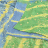 Sanskriti Vintage Sarees Green/Blue Tie-Dye Embroidered Pure Crepe Sari Sustainable Fabric