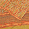 Sanskriti Vintage Sarees Orange Pure Crepe Silk Printed Sari 5yd Craft Sustainable Fabric