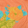 Sanskriti Vintage Sarees Orange Pure Crepe Silk Printed Sari 5yd Craft Sustainable Fabric