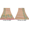 Sanskriti Vintage Sarees Ivory Pure Crepe Silk Printed Sari Floral Craft Sustainable Fabric