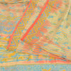 Sanskriti Vintage Sarees Cream 100%Pure Crepe Silk Printed Sari 5yd Craft Sustainable Fabric