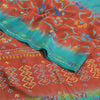 Sanskriti Vintage Sarees Blue Embordered Pure Crepe Print Sari 5yd Craft Sustainable Fabric