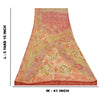 Sanskriti Vintage Sarees Multi Pure Crepe Silk Printed Sari 5yd Craft Sustainable Fabric