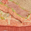 Sanskriti Vintage Sarees Multi Pure Crepe Silk Printed Sari 5yd Craft Sustainable Fabric