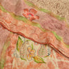 Sanskriti Vintage Sarees Multi Pure Crepe Silk Printed Sari 5yd Craft Sustainable Fabric